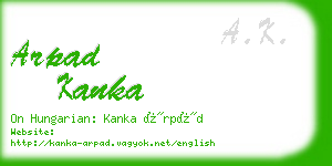 arpad kanka business card